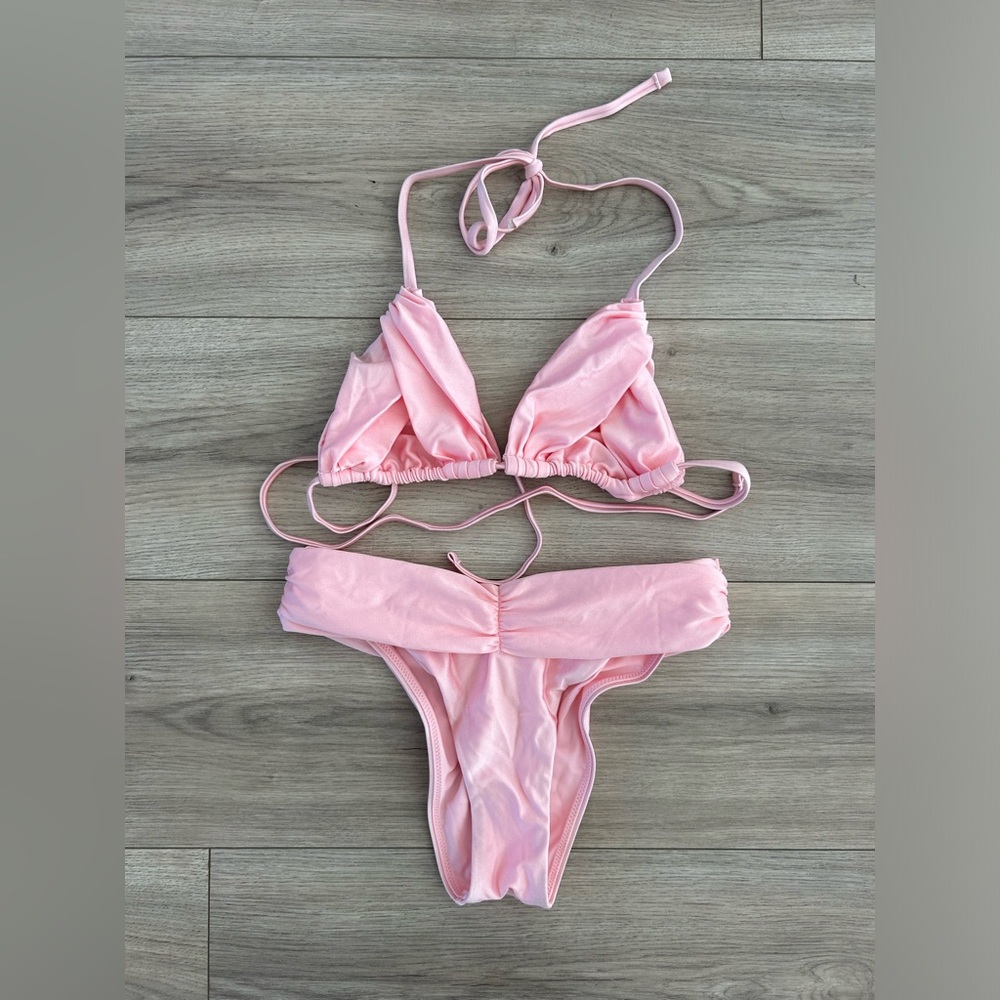 Pink Shiny Bikini Set